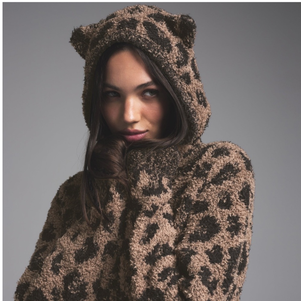 SKIMS - COZY KNIT ANIMAL EAR HOODIE I LEOPARD PRINT - size S/M